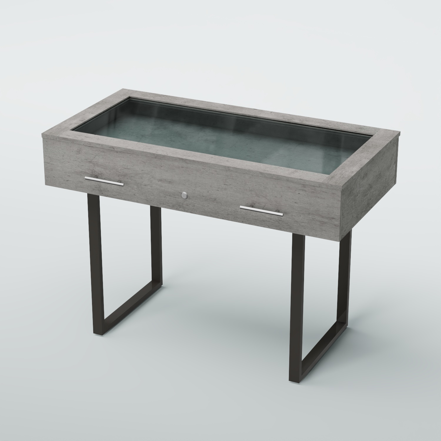 Витрина для музеев "Коллекция" №20 (под нумизматику) Бетон Чикаго светло-серый F186 ST9