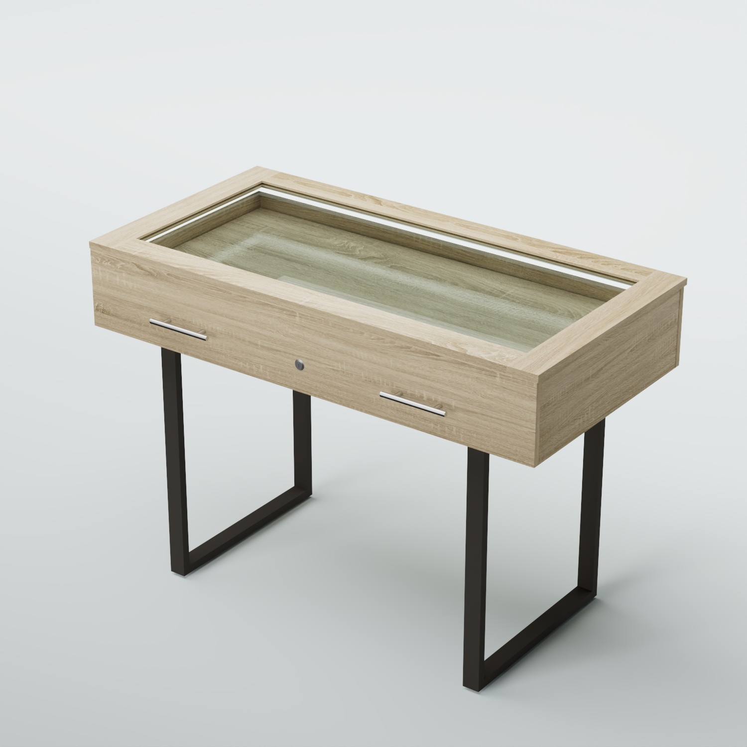 Витрина для музеев "Коллекция" №20-П с подсветкой (под нумизматику) Дуб Сонома