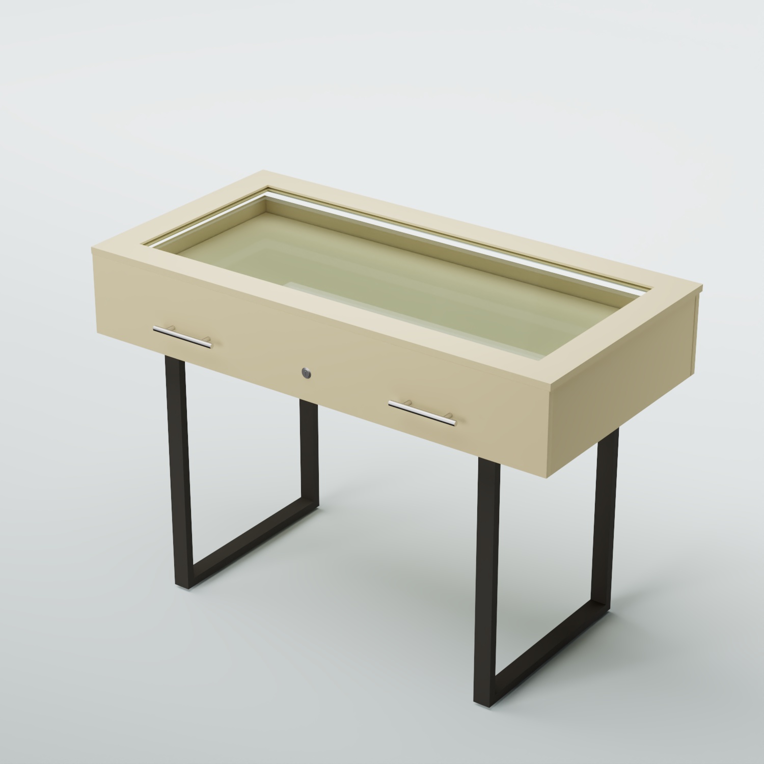 Витрина для музеев "Коллекция" №20-П с подсветкой (под нумизматику) Крем Вайс