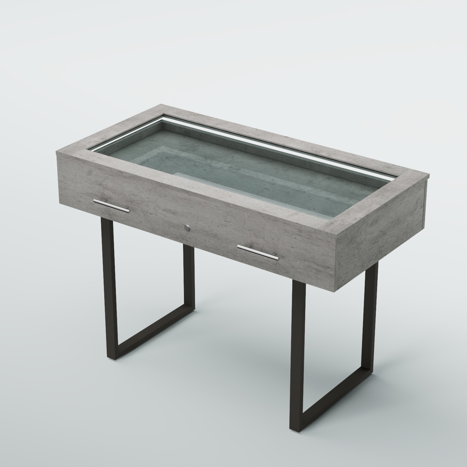 Витрина для музеев "Коллекция" №20-П с подсветкой (под нумизматику) Бетон Чикаго светло-серый F186 ST9