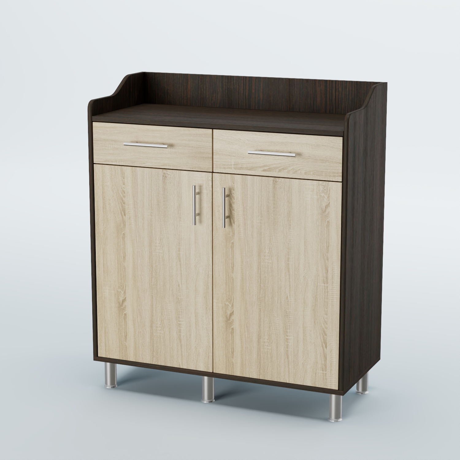 Стойка официанта "Бармен" №6-Н на ножках Дуб Венге + Дуб Сонома