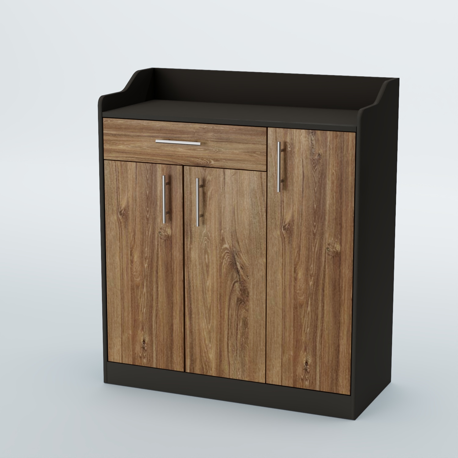 Стойка официанта "Бармен" №7 Черный + Дуб Канзас Коричневый