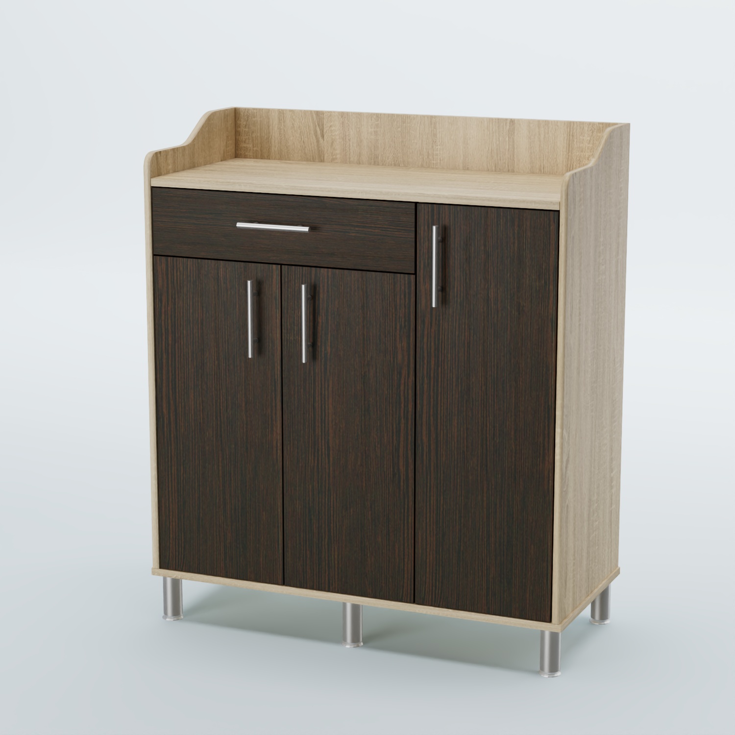 Стойка официанта "Бармен" №7-Н на ножках Дуб Сонома + Дуб Венге