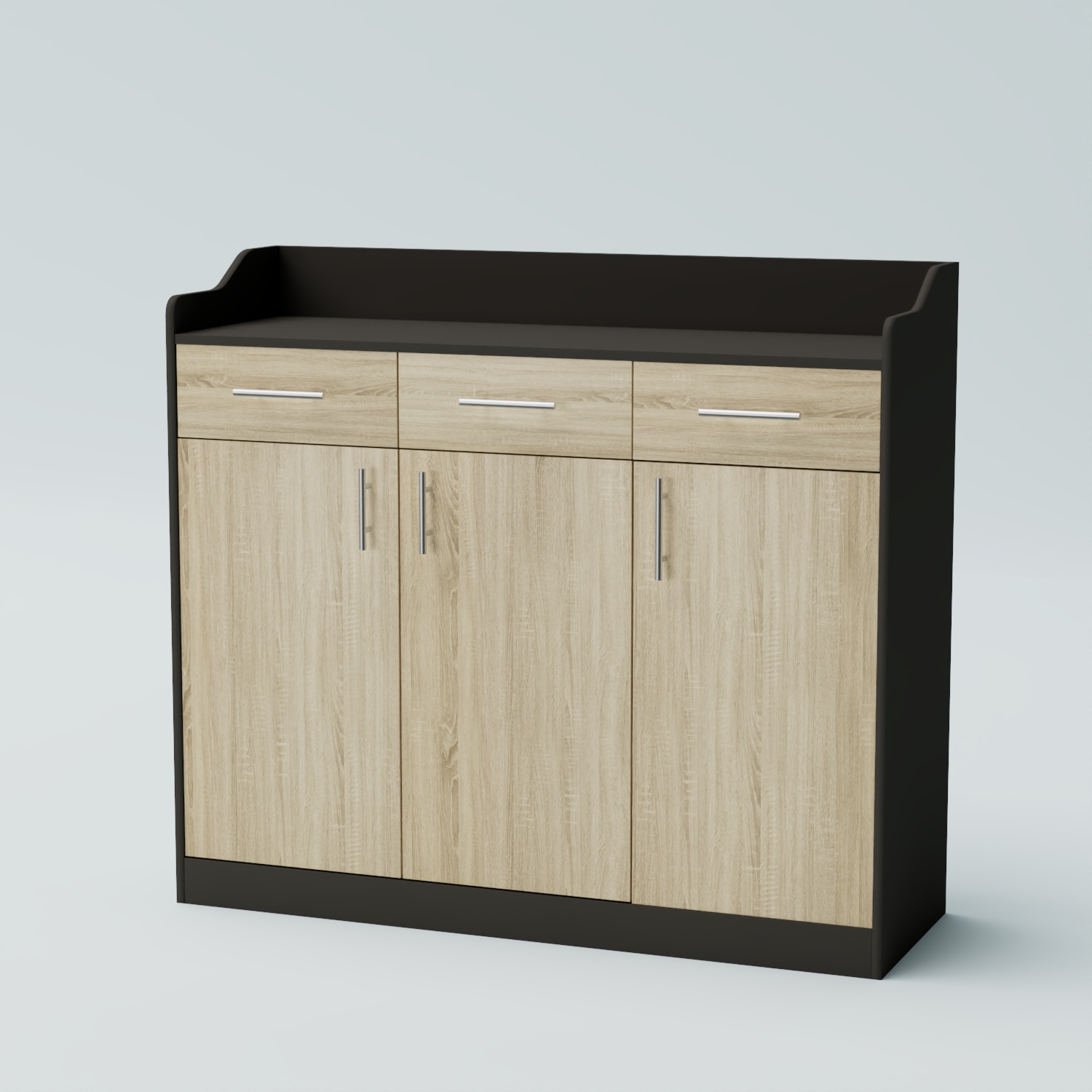 Стойка официанта "Бармен" №8 Черный + Дуб Сонома