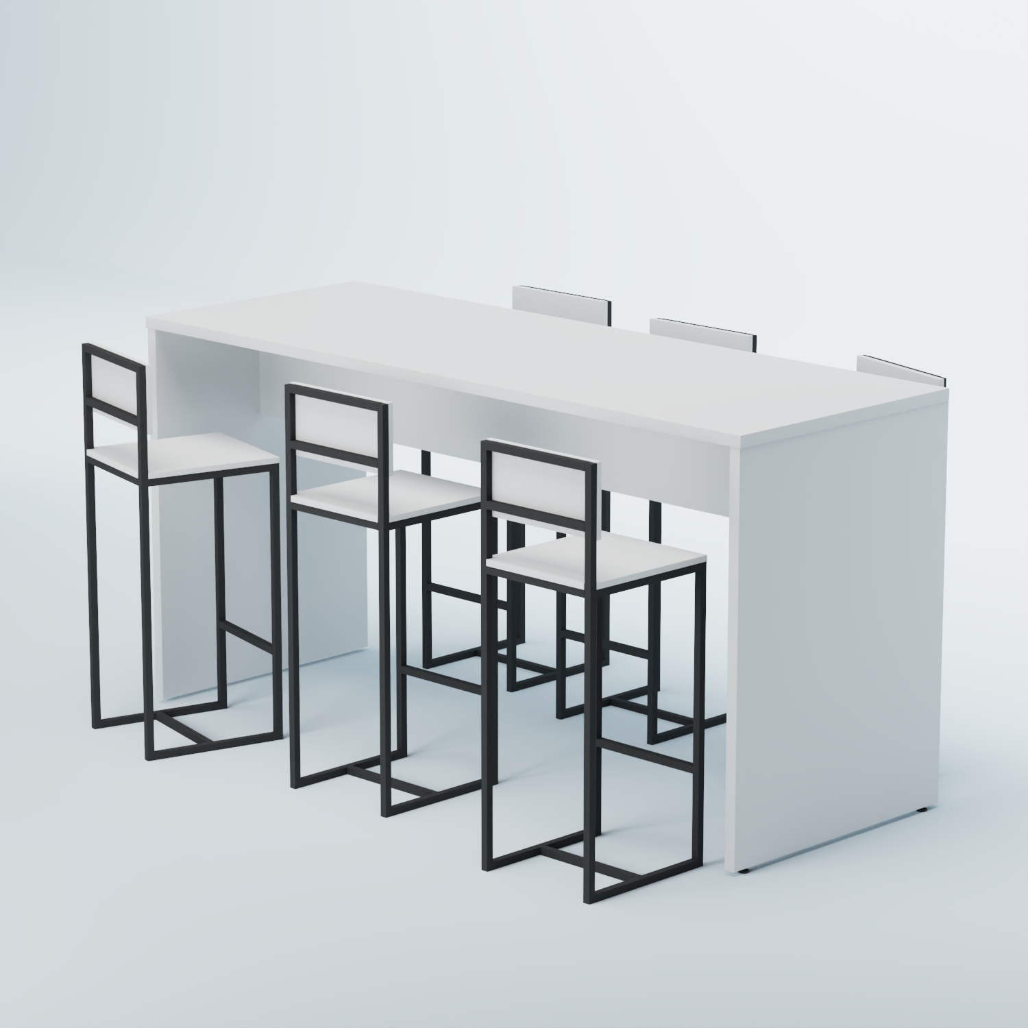 Комплект барный стол "Кофе-брейк" №2 и стулья Белый