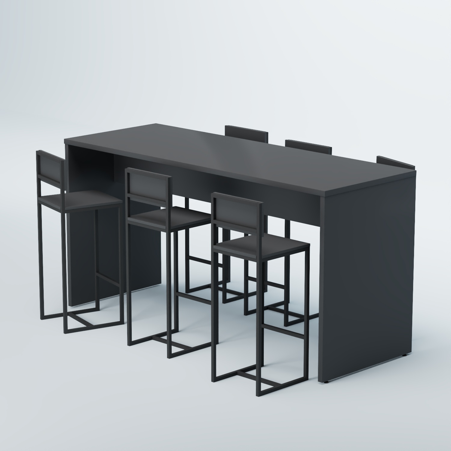 Комплект барный стол "Кофе-брейк" №2 и стулья Антрацит