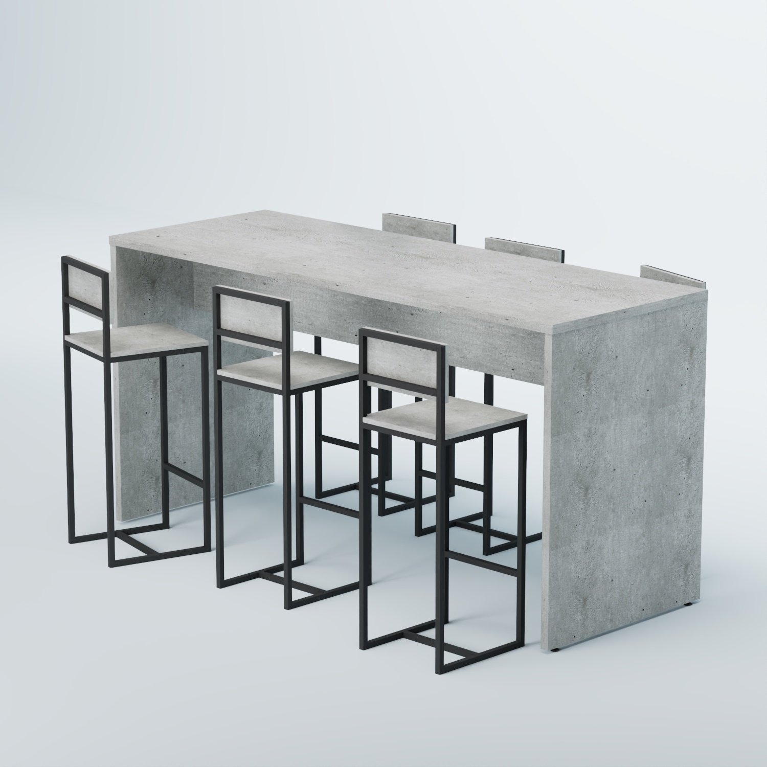 Комплект барный стол "Кофе-брейк" №2 и стулья Метрополитан Грей