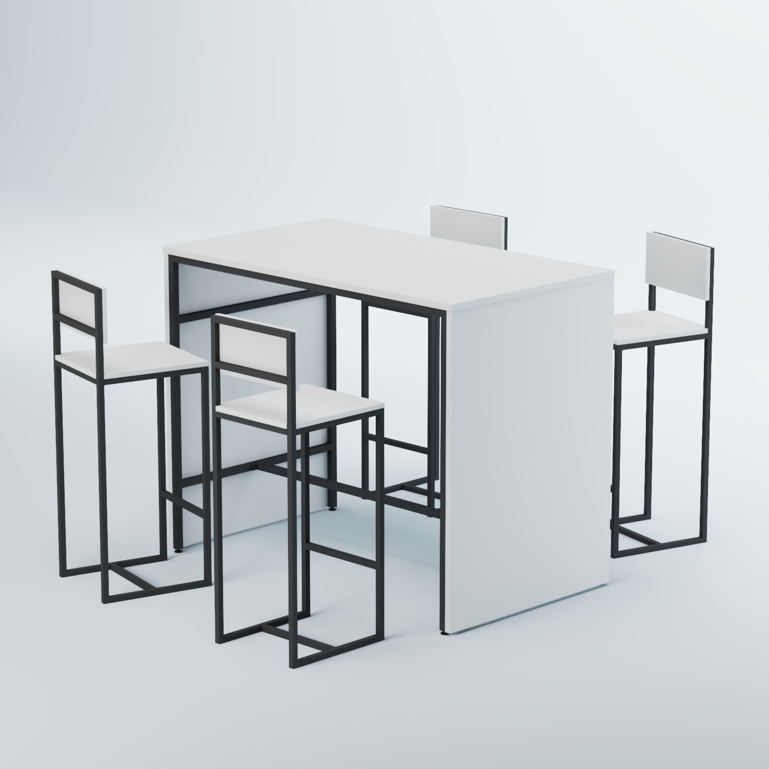 Комплект барный стол "Кофе-брейк" №3 и стулья Белый