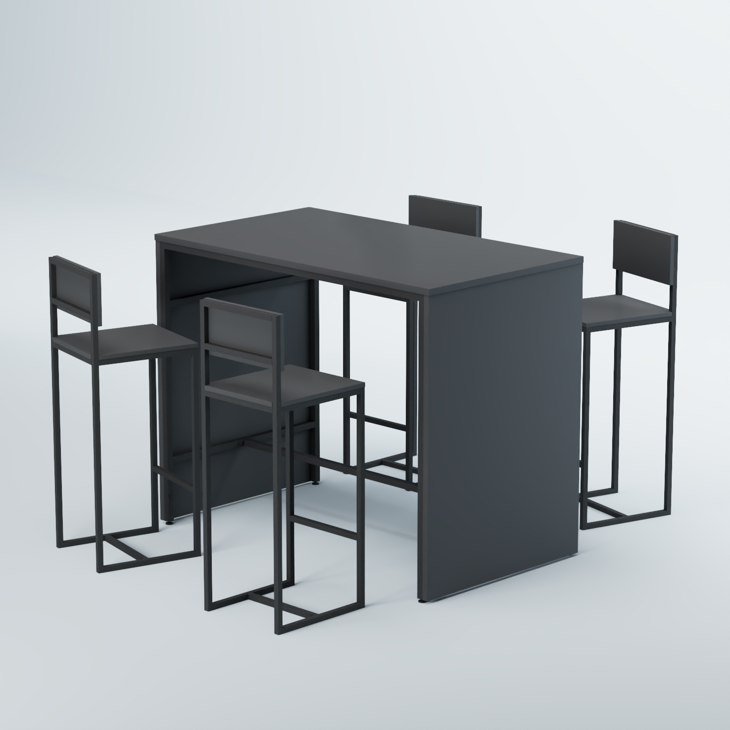 Комплект барный стол "Кофе-брейк" №3 и стулья Антрацит