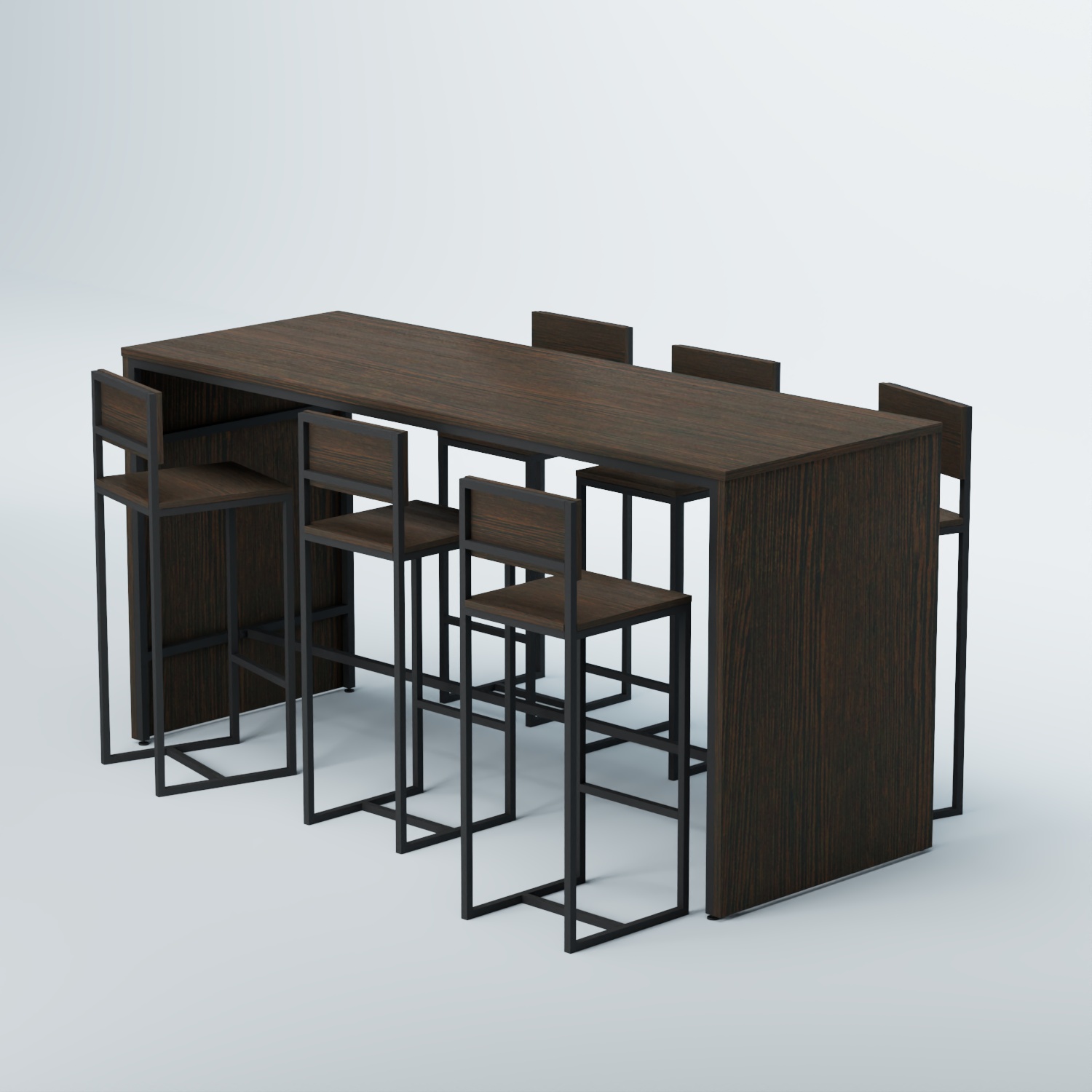 Комплект барный стол "Кофе-брейк" №4 и стулья Дуб Венге