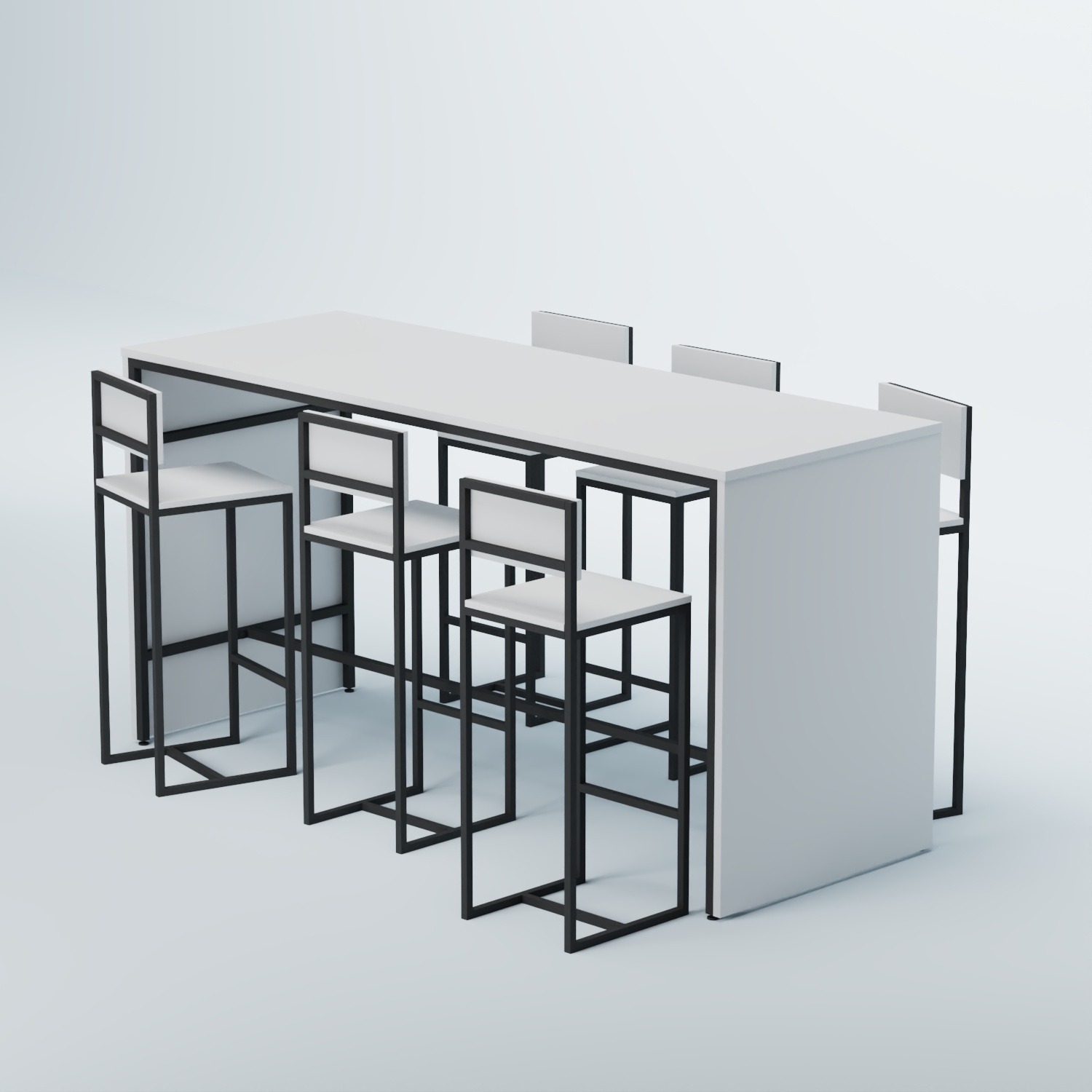 Комплект барный стол "Кофе-брейк" №4 и стулья Белый