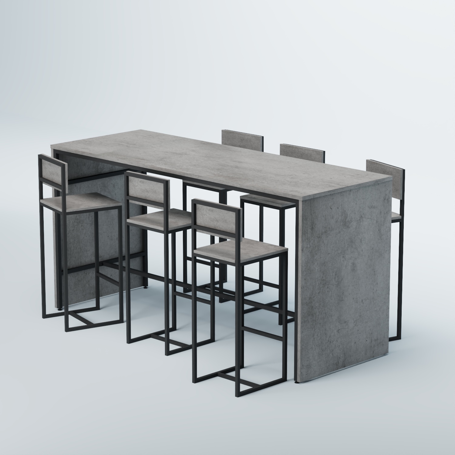 Комплект барный стол "Кофе-брейк" №4 и стулья Бетон Чикаго светло-серый F186 ST9