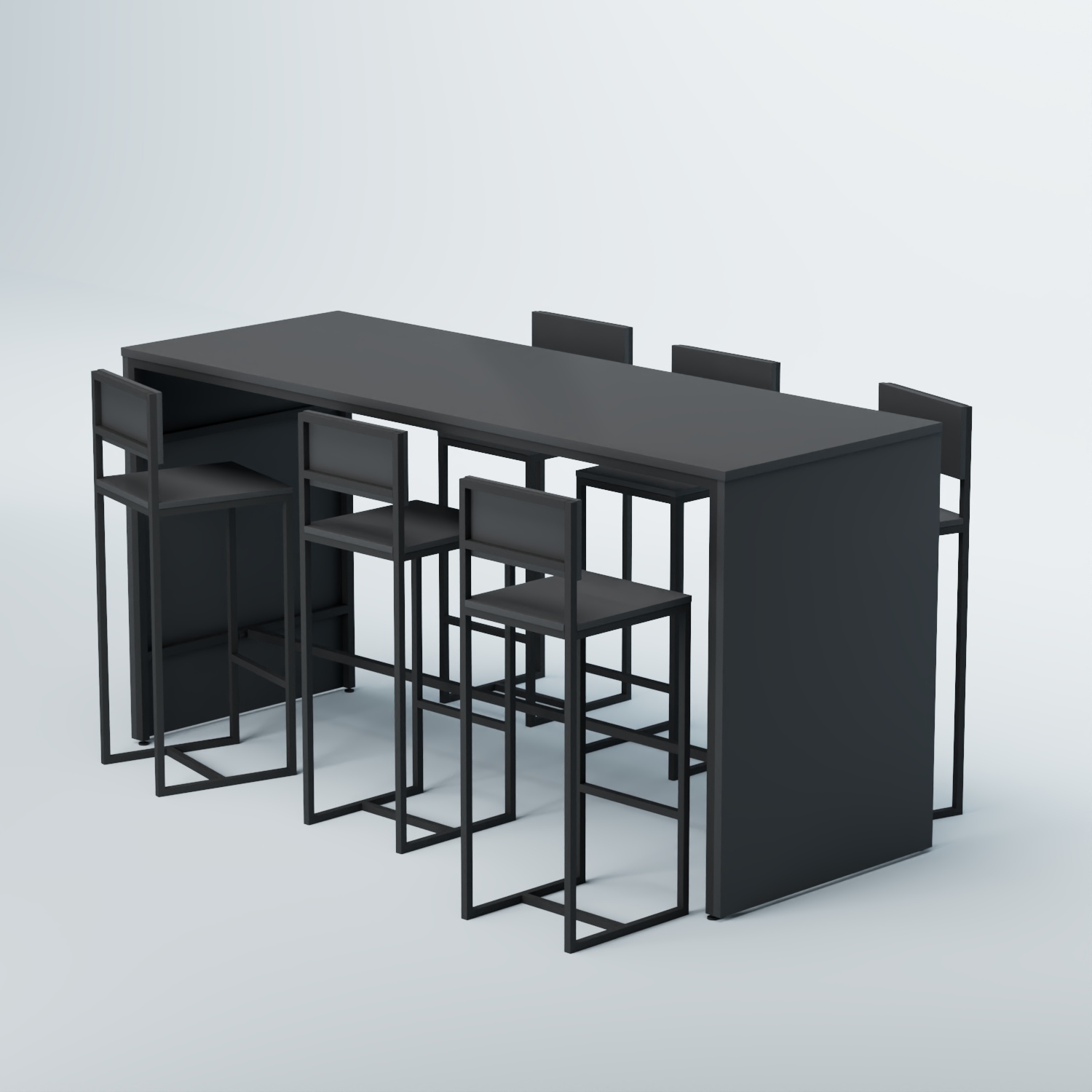 Комплект барный стол "Кофе-брейк" №4 и стулья Антрацит