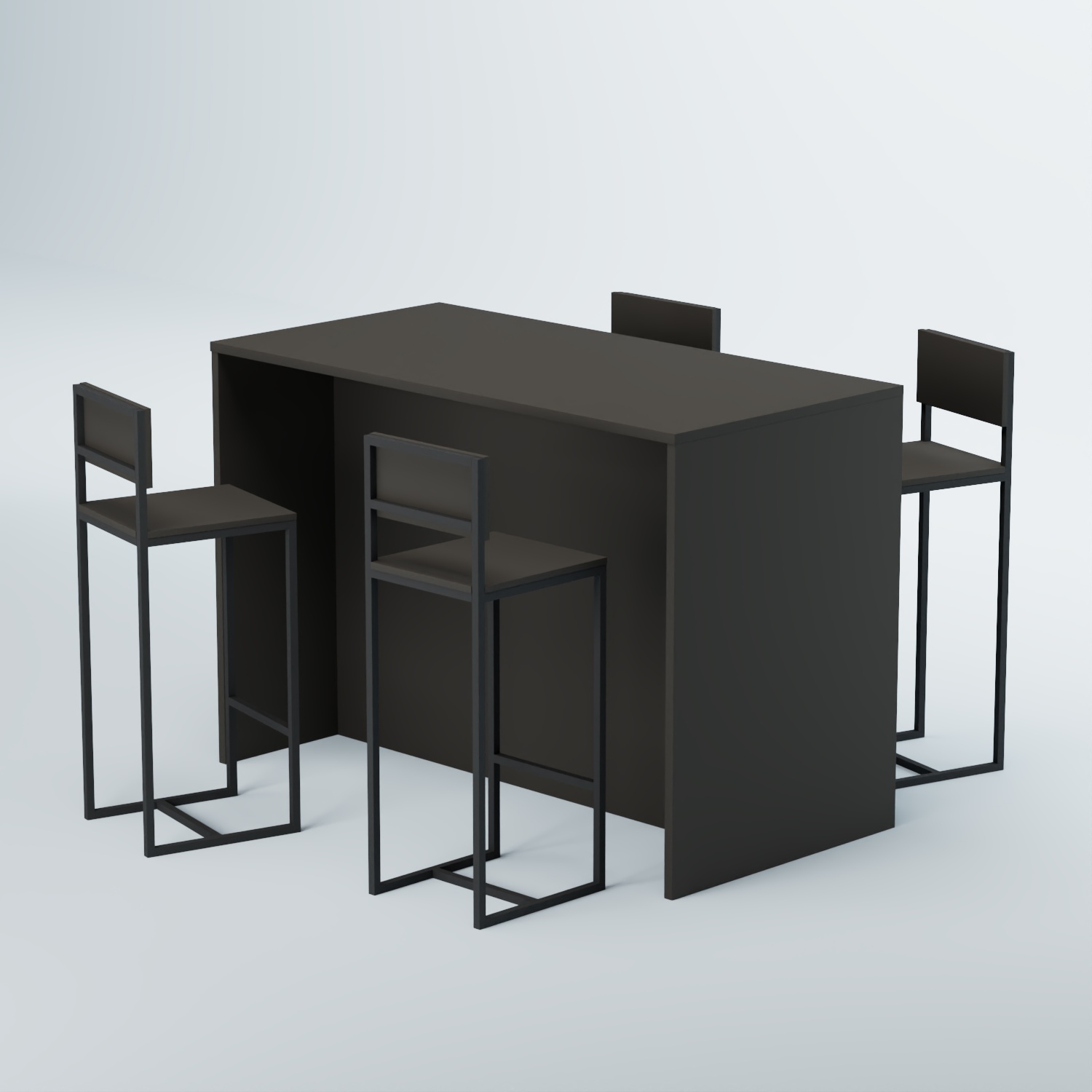 Комплект барный стол "Кофе-брейк" №5 и стулья Черный