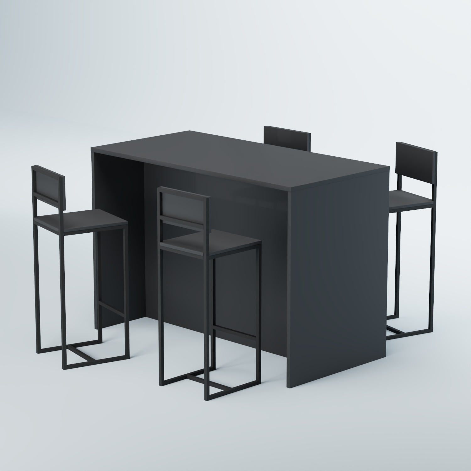 Комплект барный стол "Кофе-брейк" №5 и стулья Антрацит