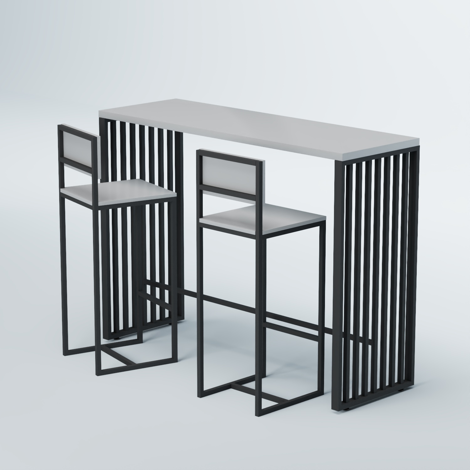 Комплект барный стол "Кофе-брейк" №6 и стулья Серый