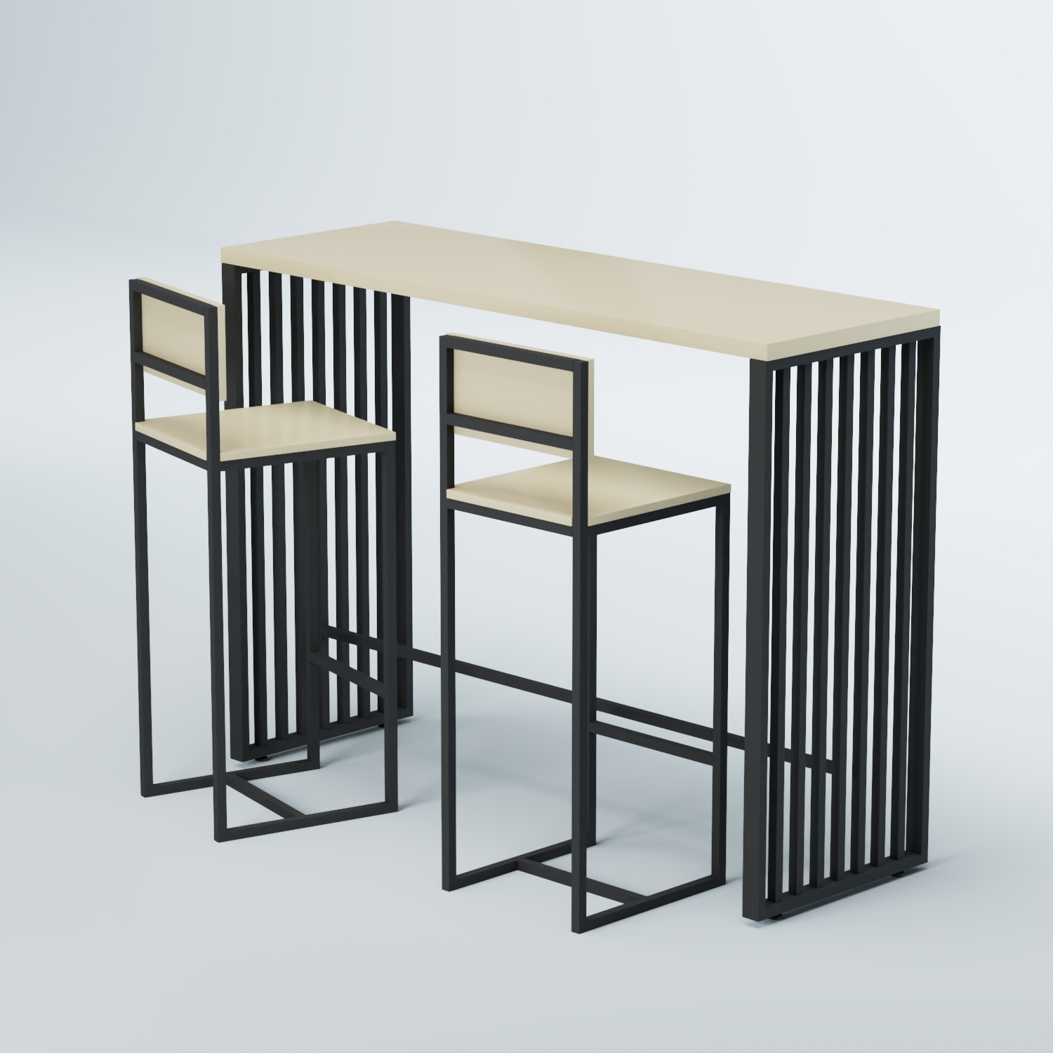 Комплект барный стол "Кофе-брейк" №6 и стулья Крем Вайс