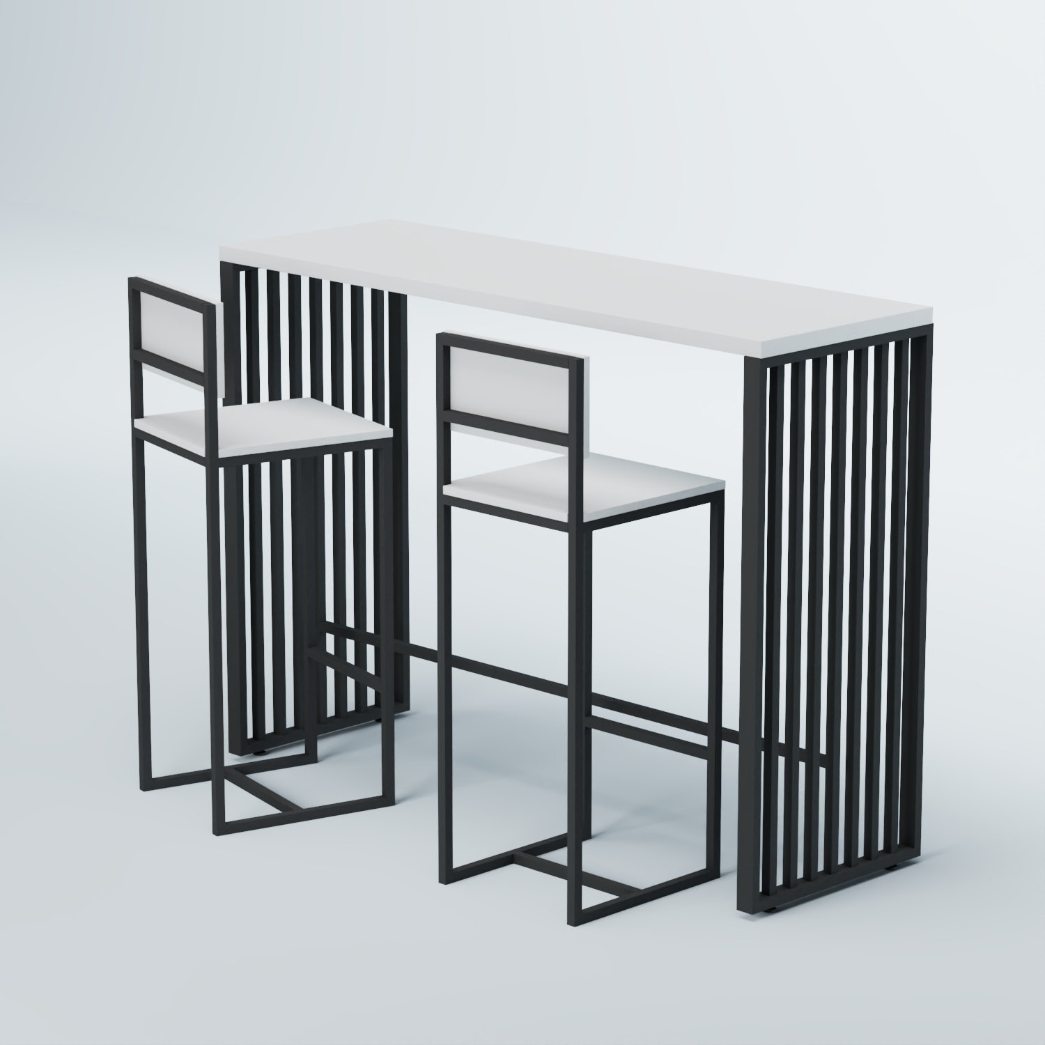 Комплект барный стол "Кофе-брейк" №6 и стулья Белый