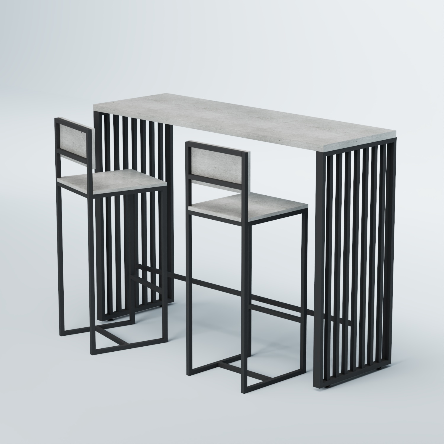 Комплект барный стол "Кофе-брейк" №6 и стулья Метрополитан Грей