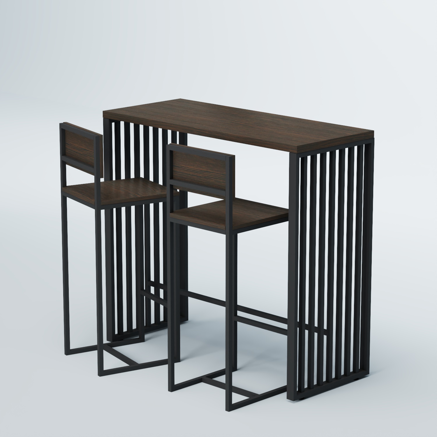 Комплект барный стол "Кофе-брейк" №7 и стулья Дуб Венге