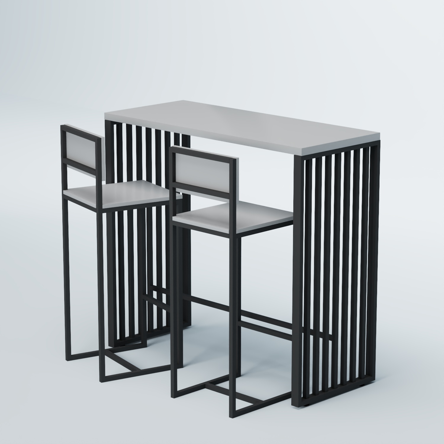 Комплект барный стол "Кофе-брейк" №7 и стулья Серый