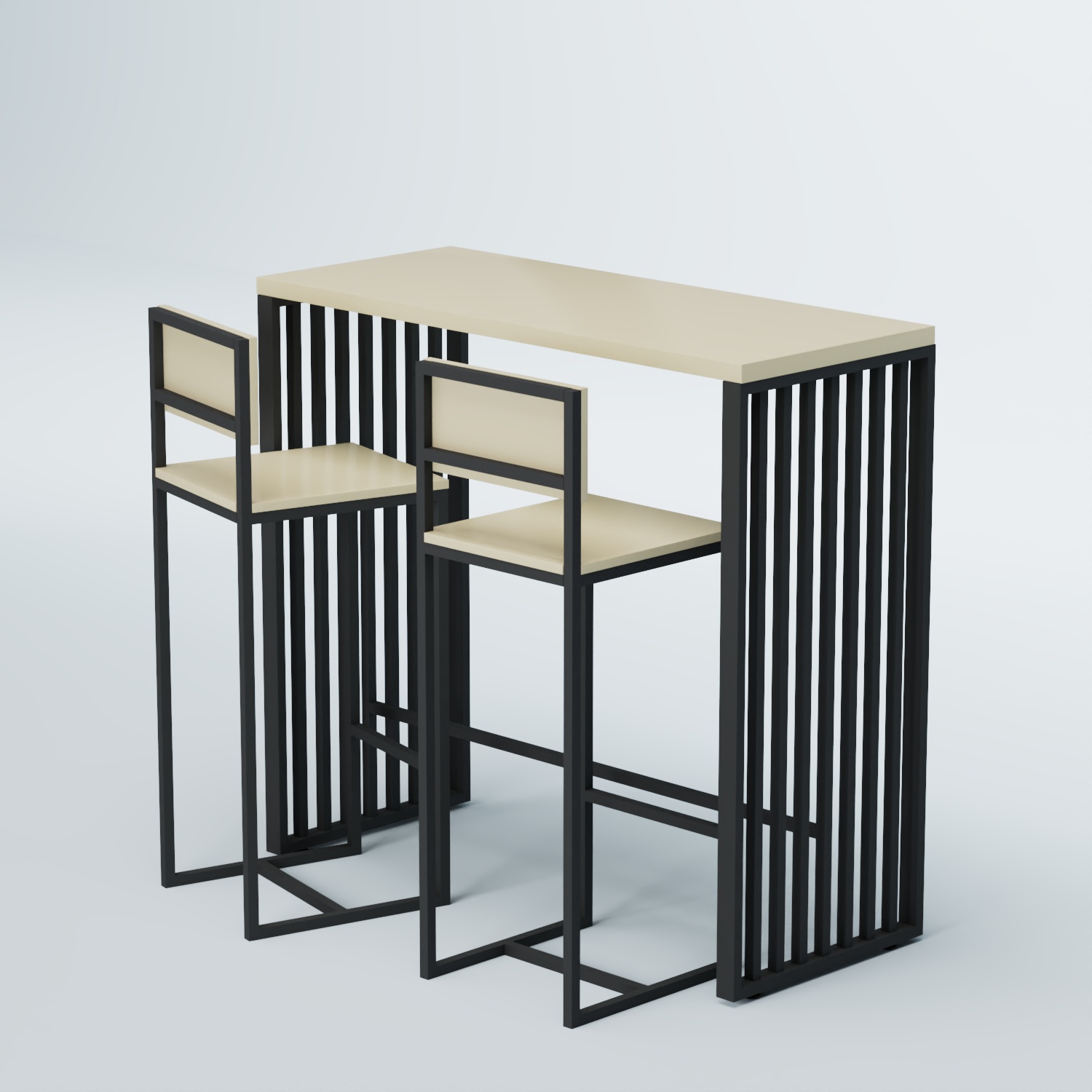 Комплект барный стол "Кофе-брейк" №7 и стулья Крем Вайс