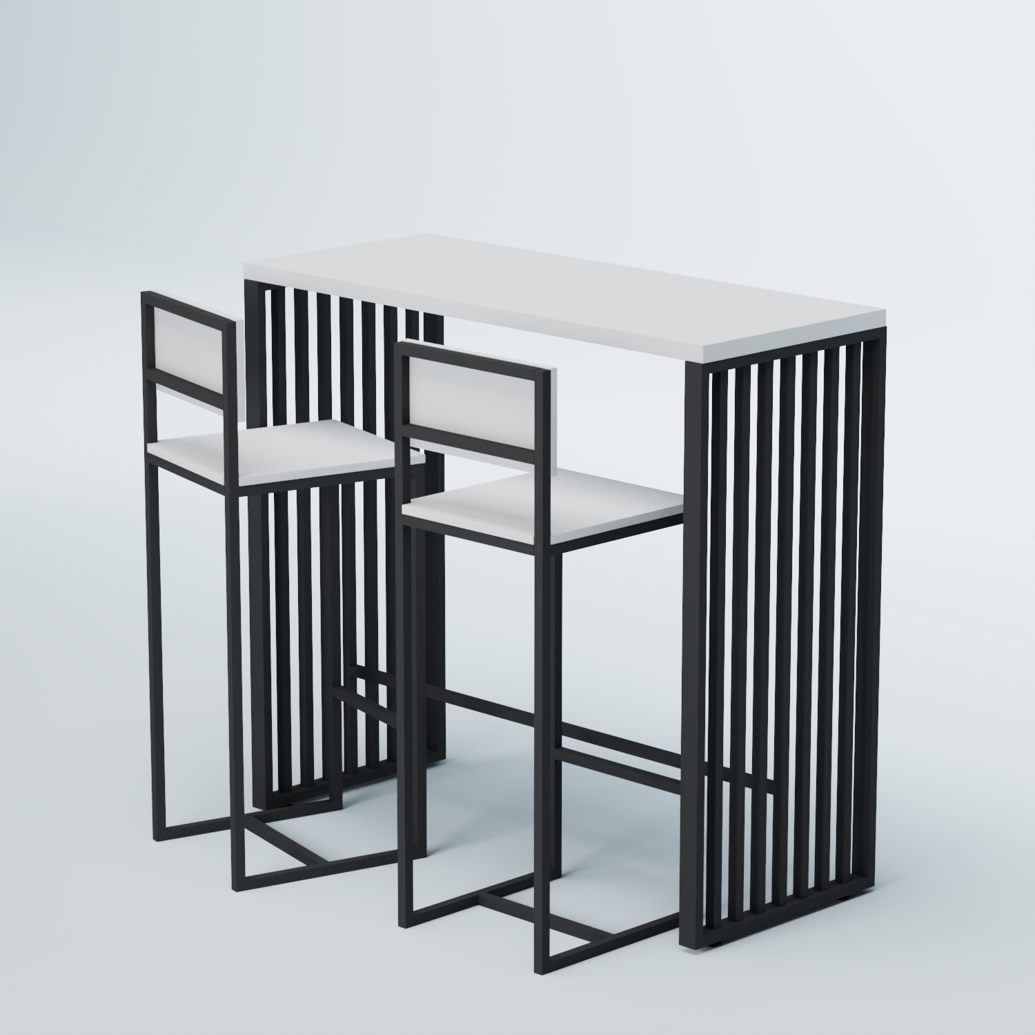 Комплект барный стол "Кофе-брейк" №7 и стулья Белый