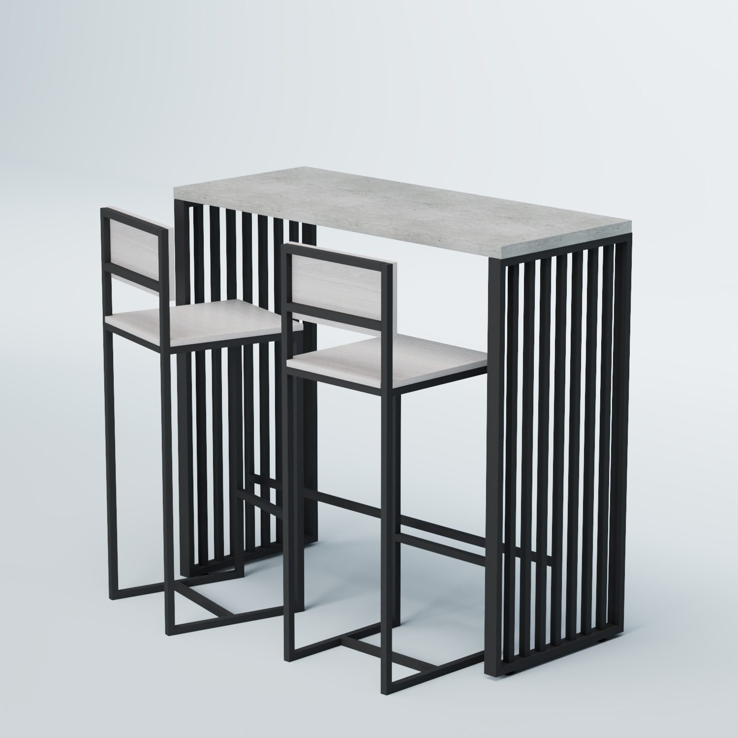 Комплект барный стол "Кофе-брейк" №7 и стулья Метрополитан Грей