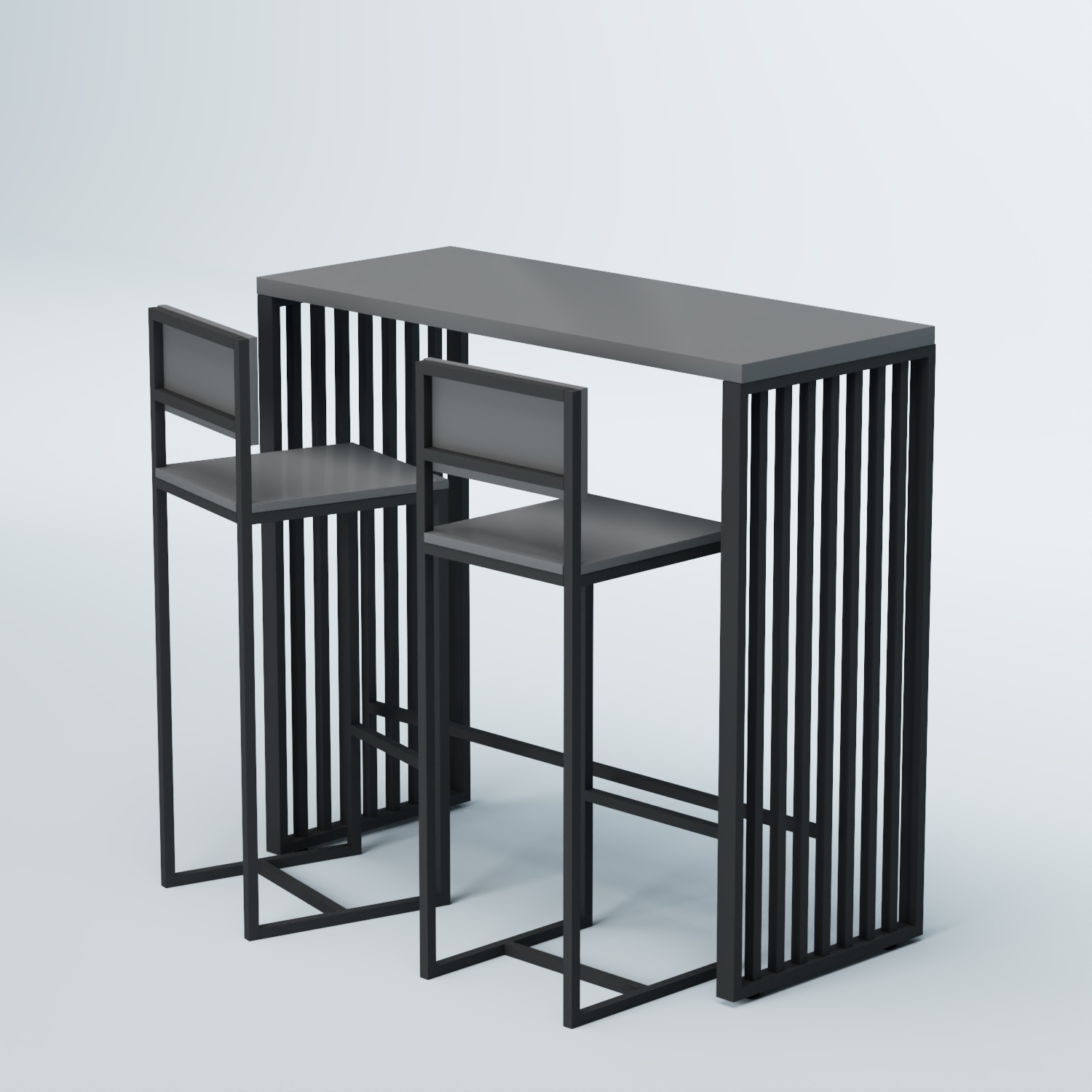 Комплект барный стол "Кофе-брейк" №7 и стулья Темно-Серый