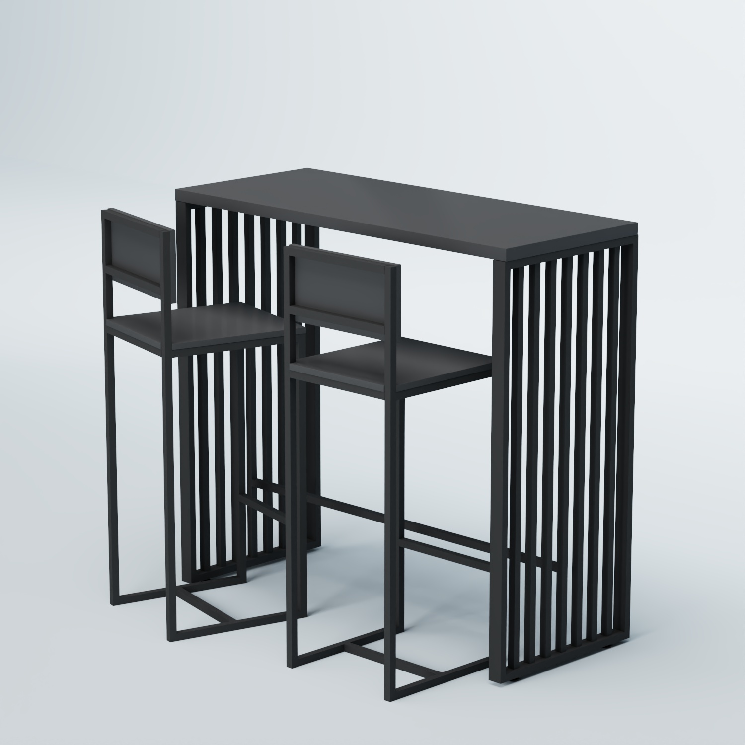 Комплект барный стол "Кофе-брейк" №7 и стулья Антрацит