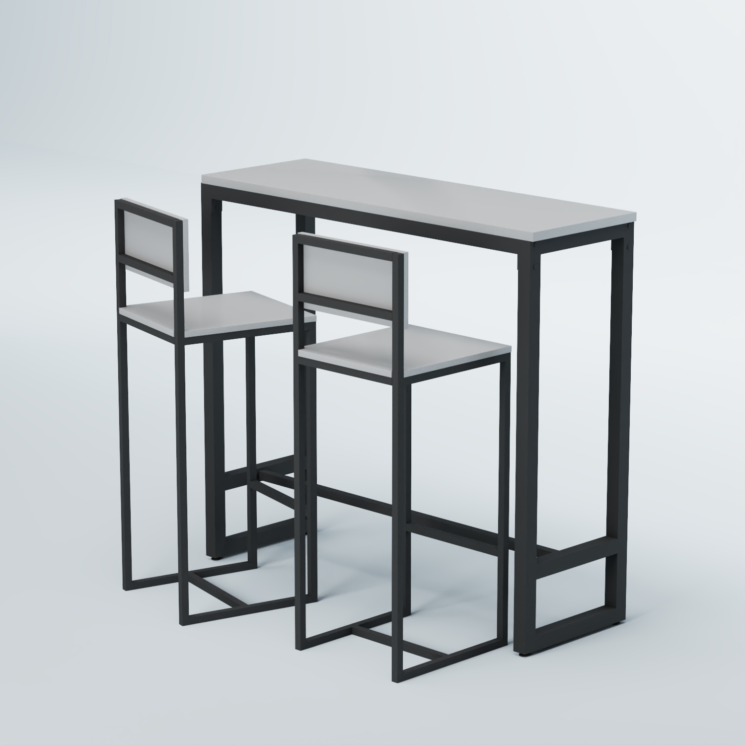 Комплект барный стол "Кофе-брейк" №8 и стулья Серый