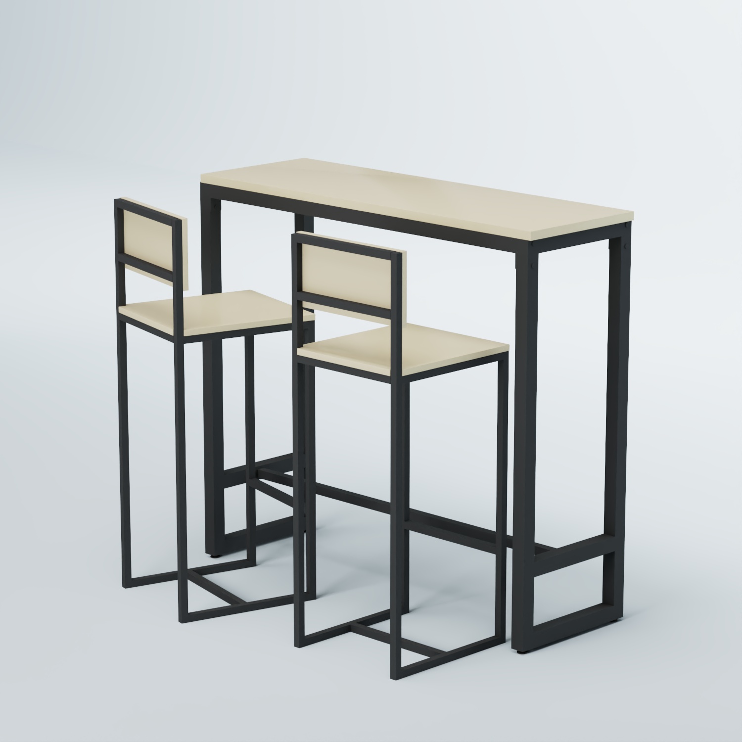 Комплект барный стол "Кофе-брейк" №8 и стулья Крем Вайс