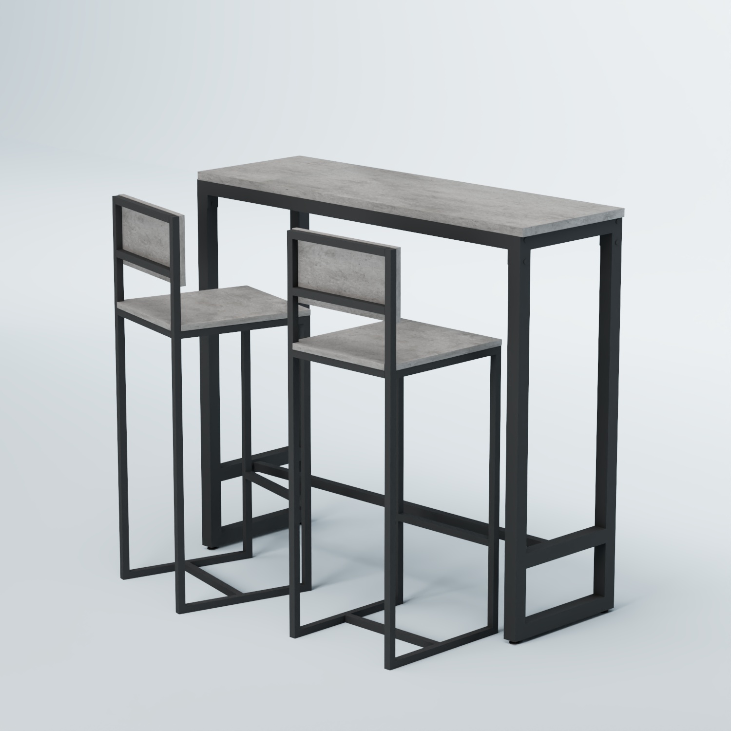 Комплект барный стол "Кофе-брейк" №8 и стулья Бетон Чикаго светло-серый F186 ST9