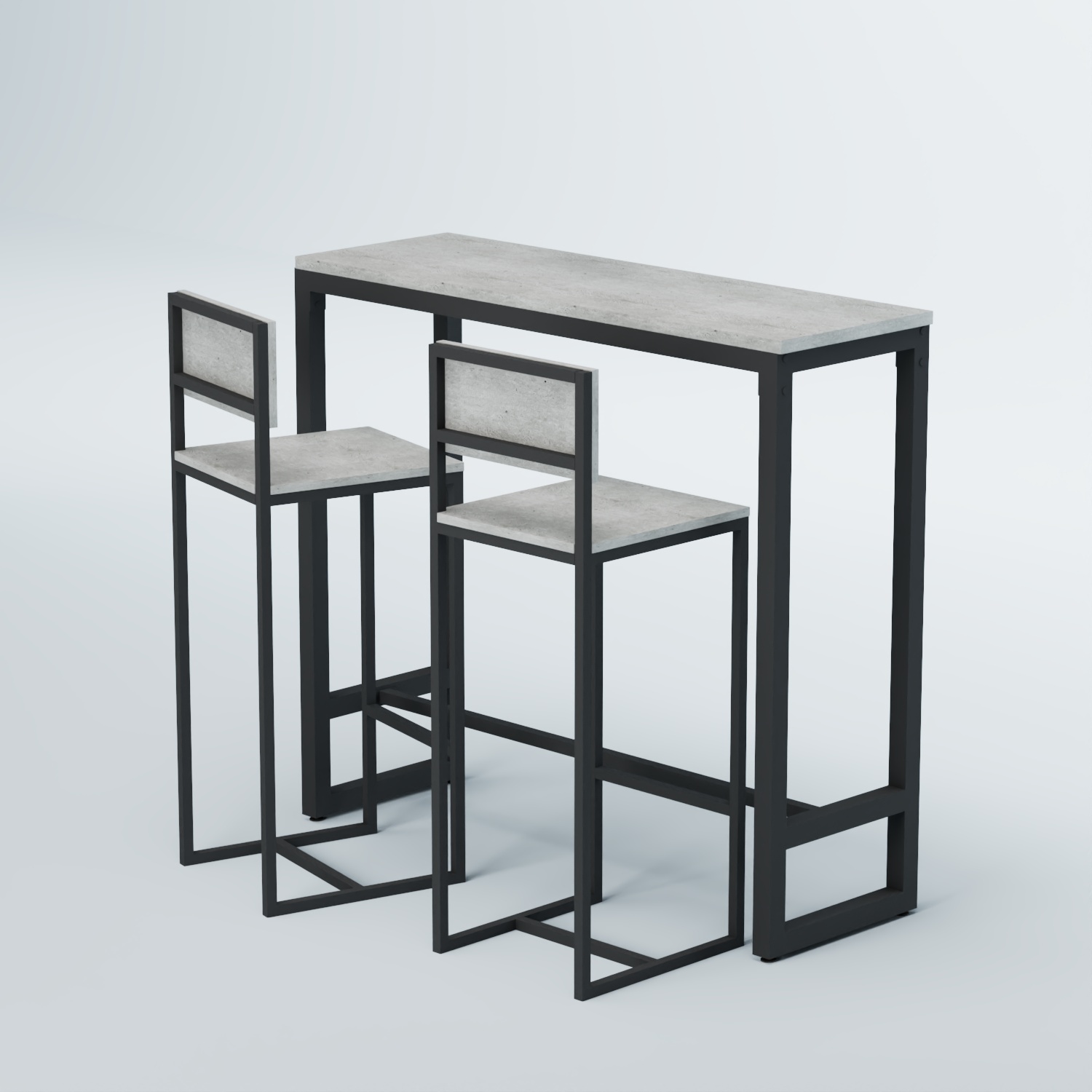 Комплект барный стол "Кофе-брейк" №8 и стулья Метрополитан Грей