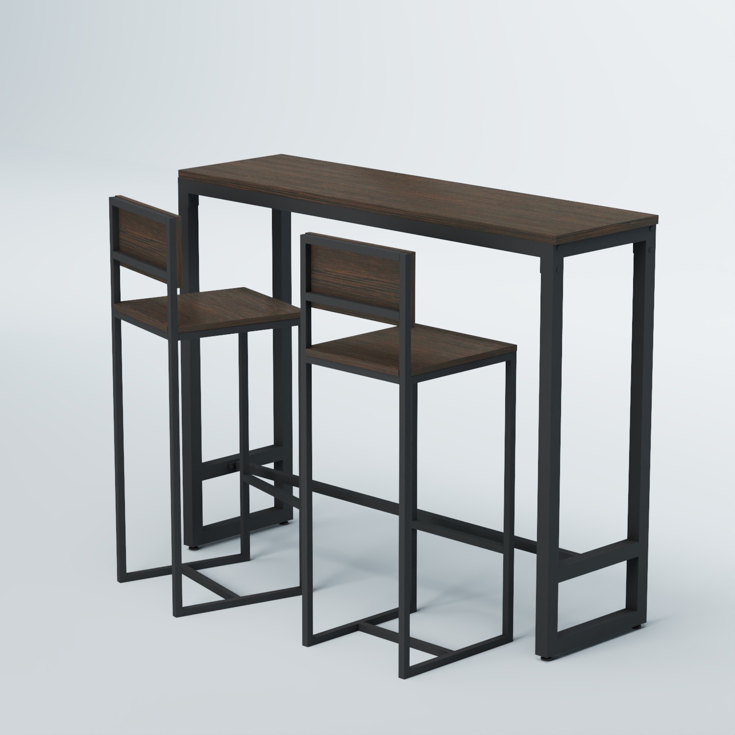 Комплект барный стол "Кофе-брейк" №9 и стулья Дуб Венге