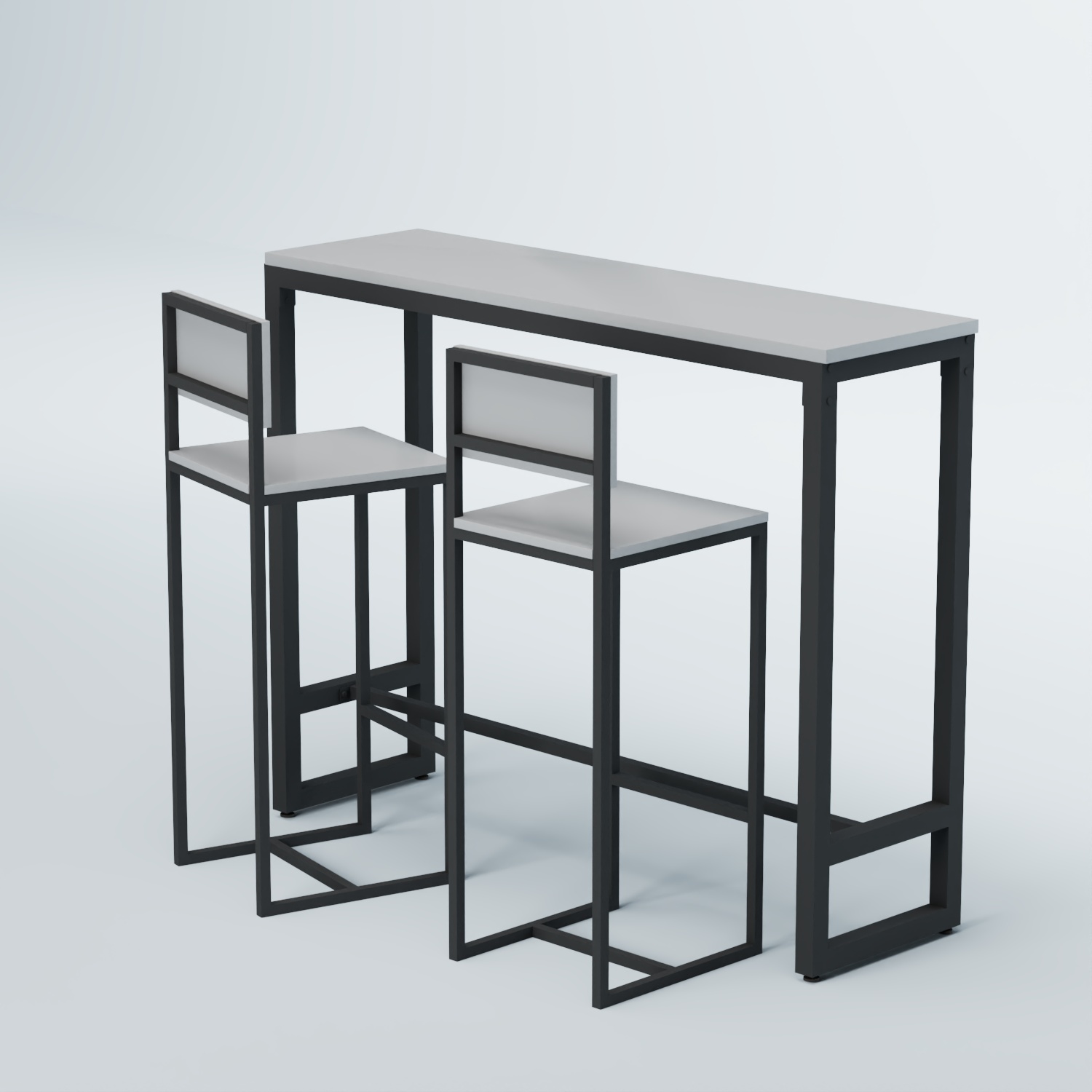 Комплект барный стол "Кофе-брейк" №9 и стулья Серый