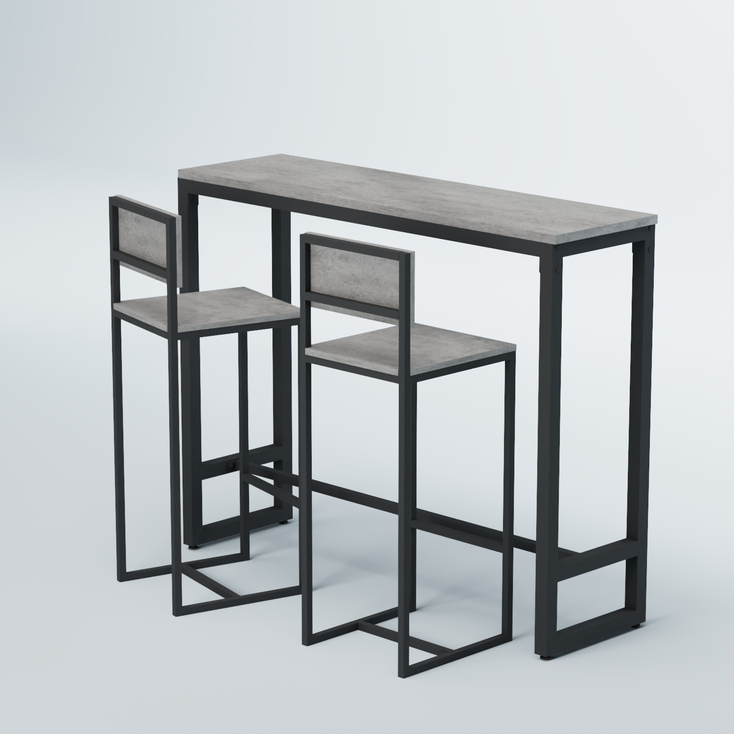 Комплект барный стол "Кофе-брейк" №9 и стулья Бетон Чикаго светло-серый F186 ST9