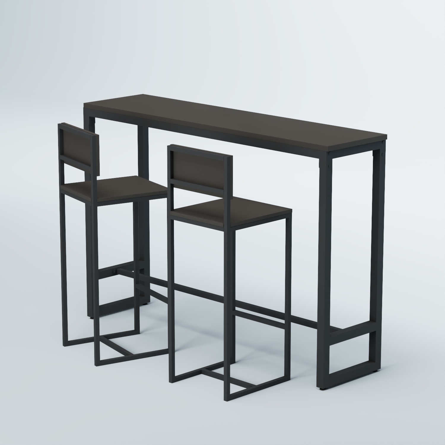 Комплект барный стол "Кофе-брейк" №10 и стулья Черный