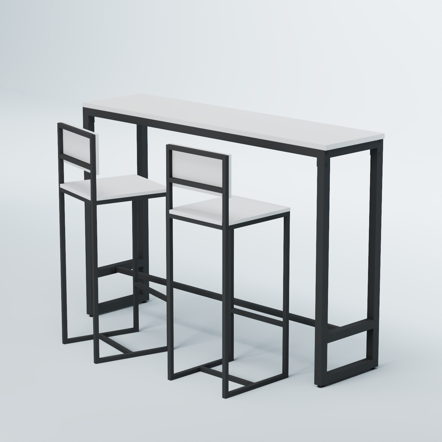 Комплект барный стол "Кофе-брейк" №10 и стулья Белый