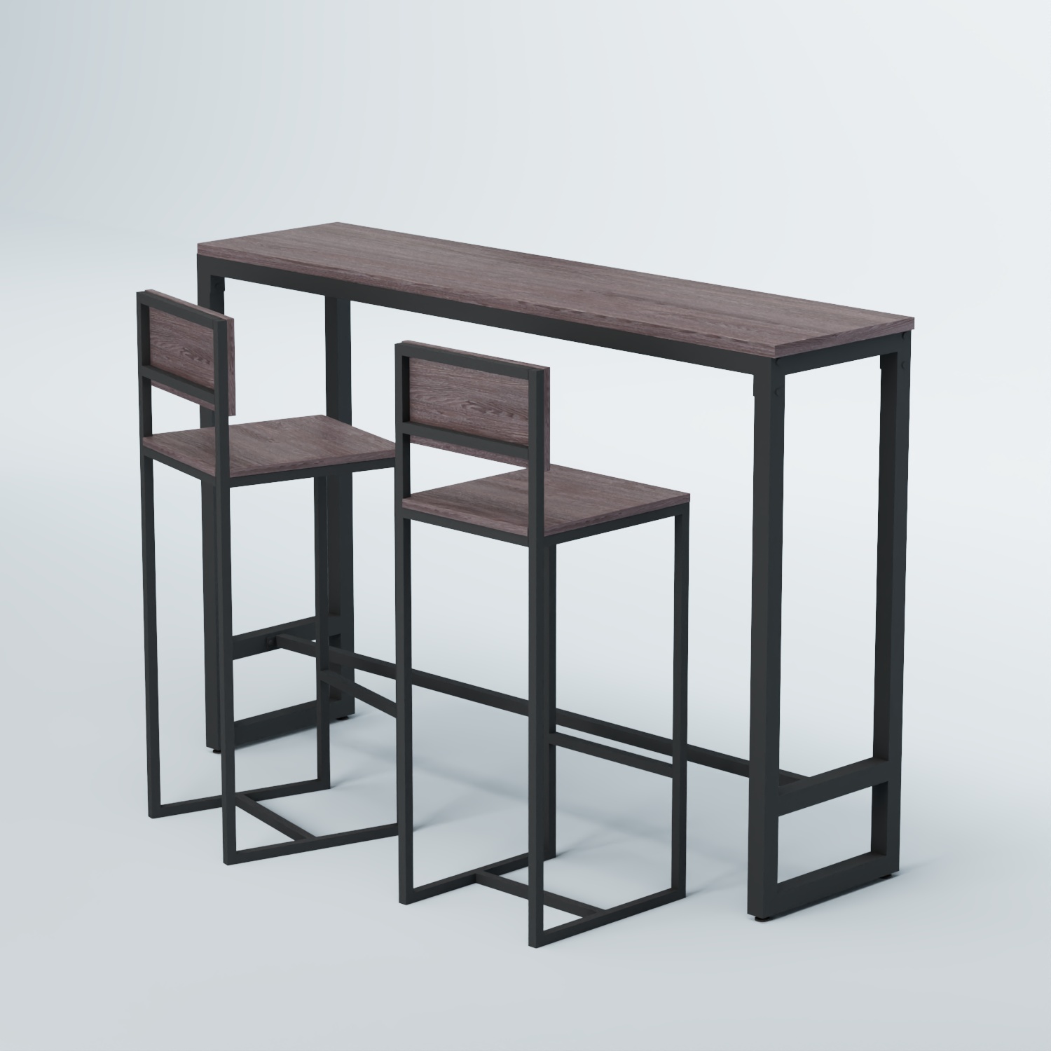 Комплект барный стол "Кофе-брейк" №10 и стулья Ясень Анкор темный