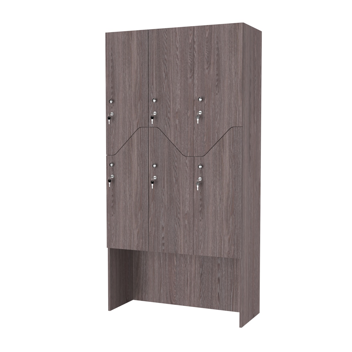 Шкаф для раздевалок СТАНДАРТ-Элегия №3-3Б Ясень Анкор темный