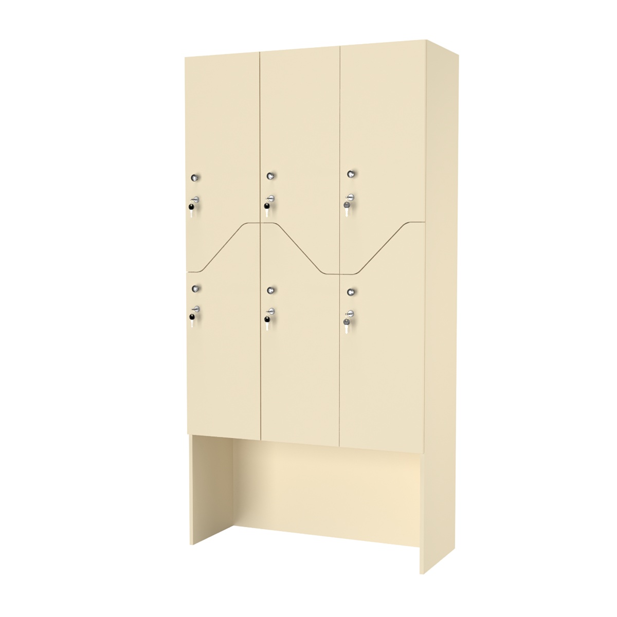 Шкаф для раздевалок СТАНДАРТ-Элегия №3-3Б Крем Вайс