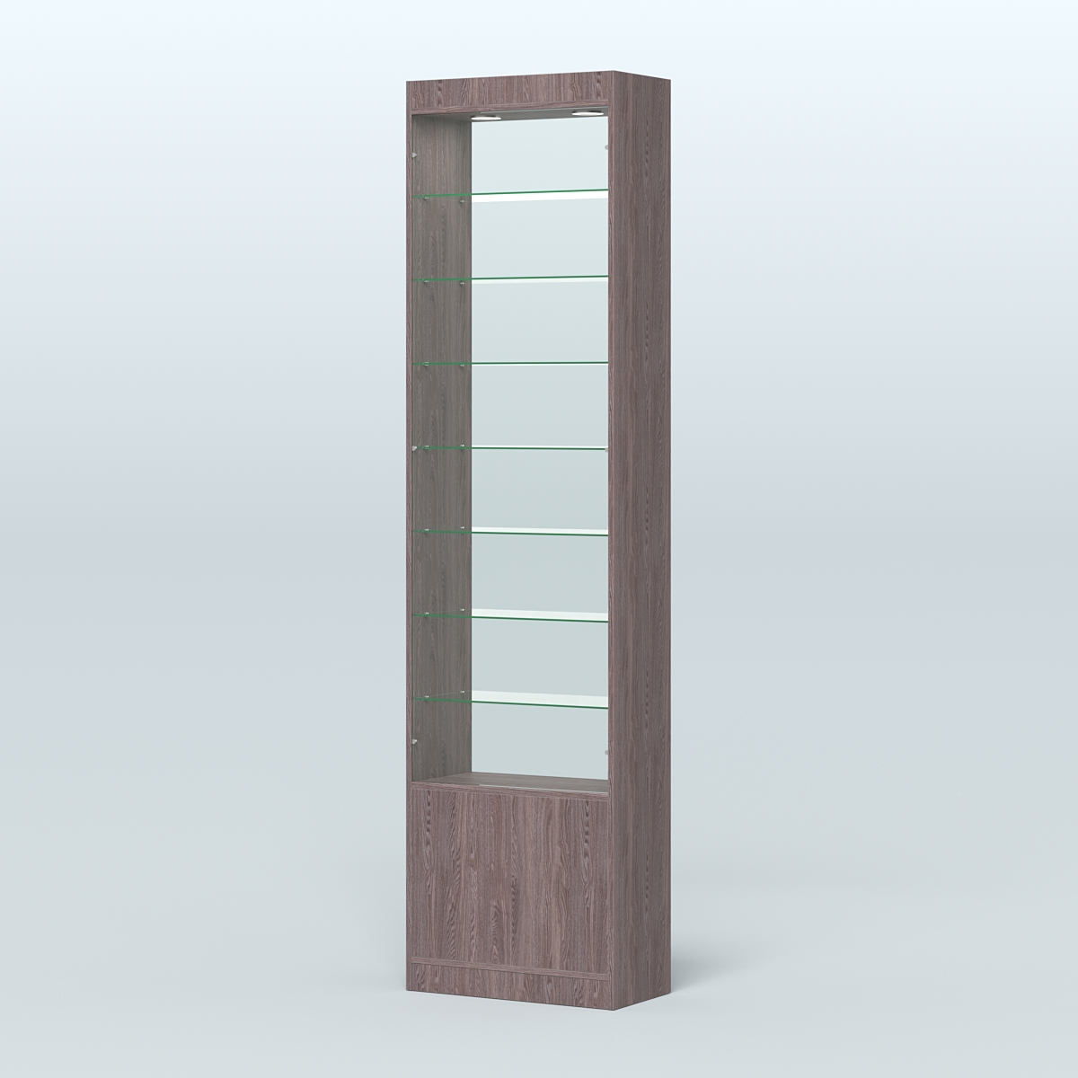 Высокая витрина серии Эконом №304-600 (без дверей) Ясень Анкор темный