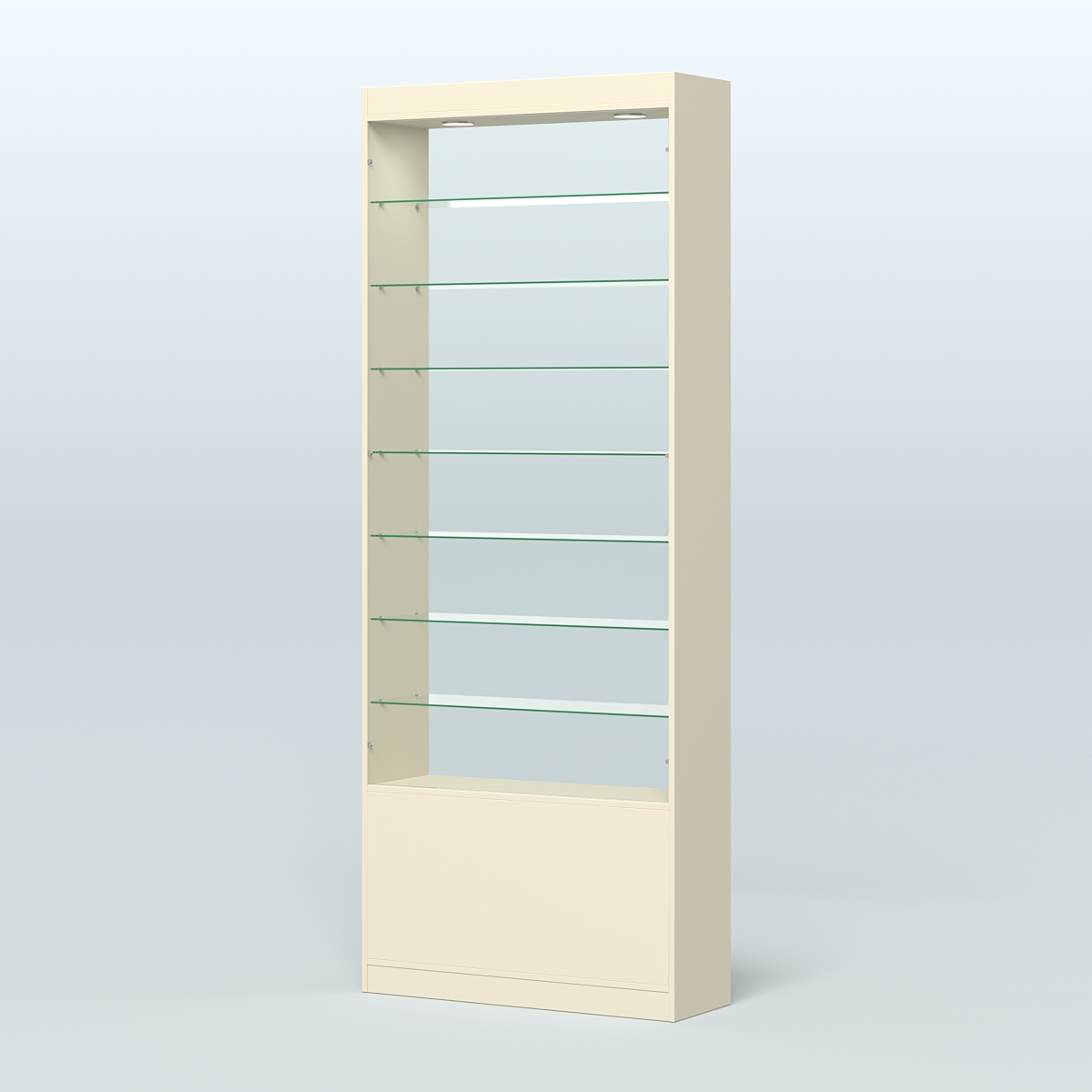 Высокая витрина серии Эконом №304-900 (без дверей) Крем Вайс