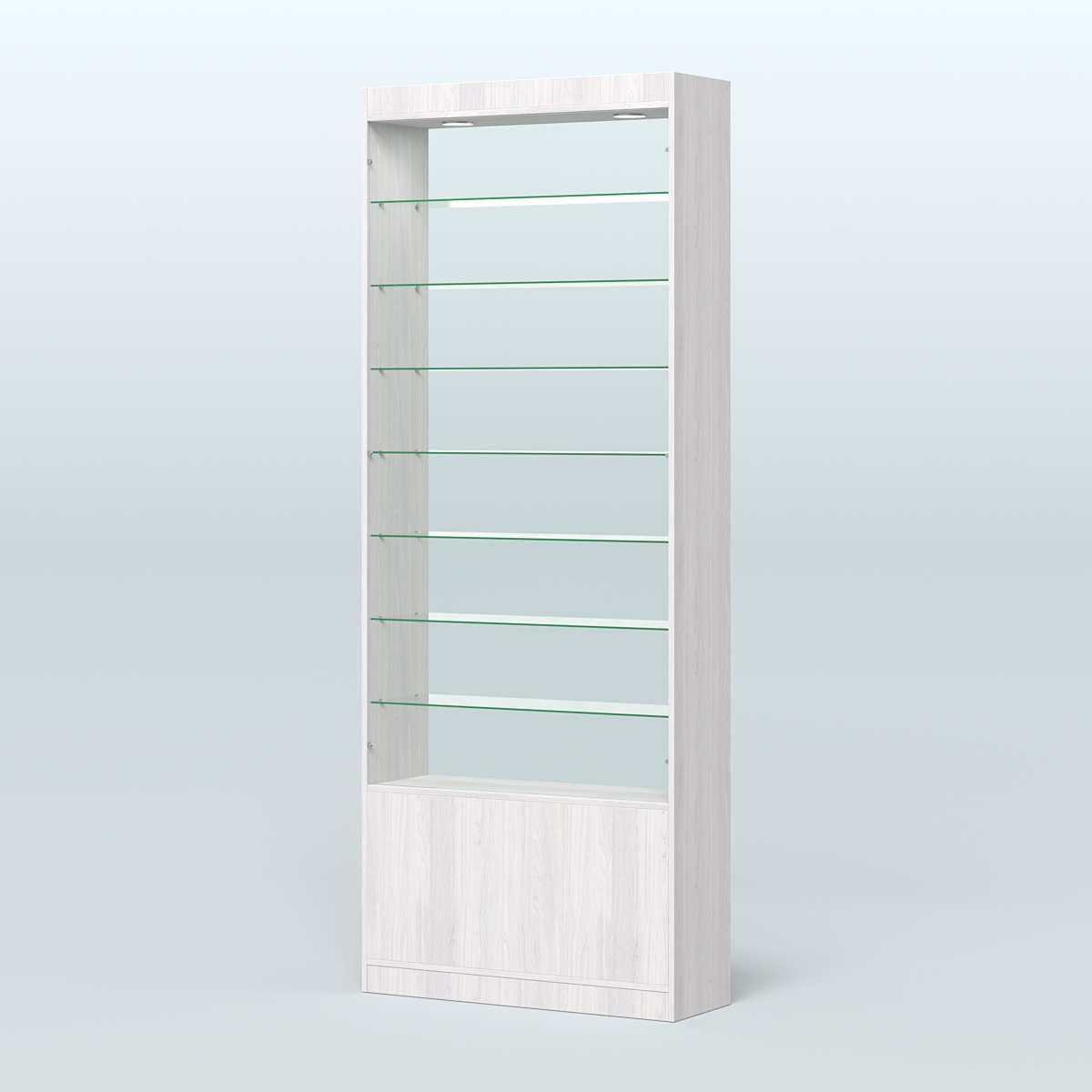 Высокая витрина серии Эконом №304-900 (без дверей) Ясень Анкор светлый