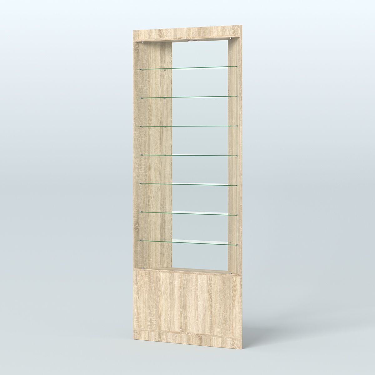 Высокая витрина серии Эконом №305 внешний угол (без дверей) Дуб Сонома