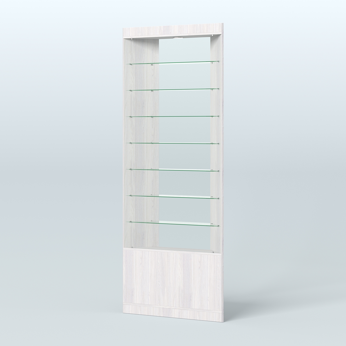 Высокая витрина серии Эконом №305 внешний угол (без дверей) Ясень Анкор светлый