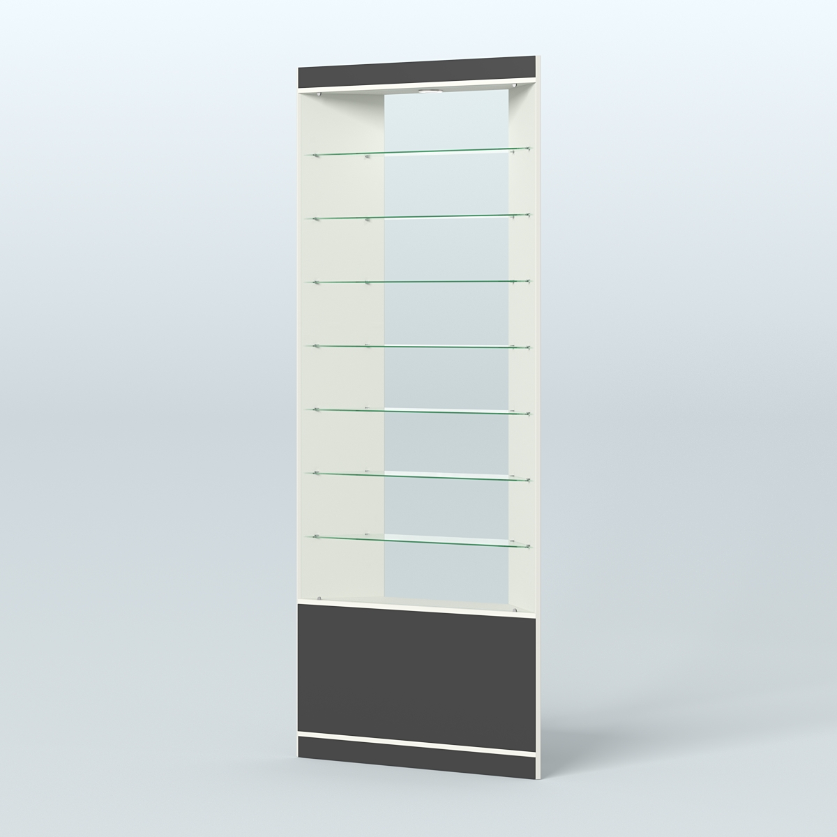 Высокая витрина серии Эконом №305 внешний угол (без дверей) Белый и Черный