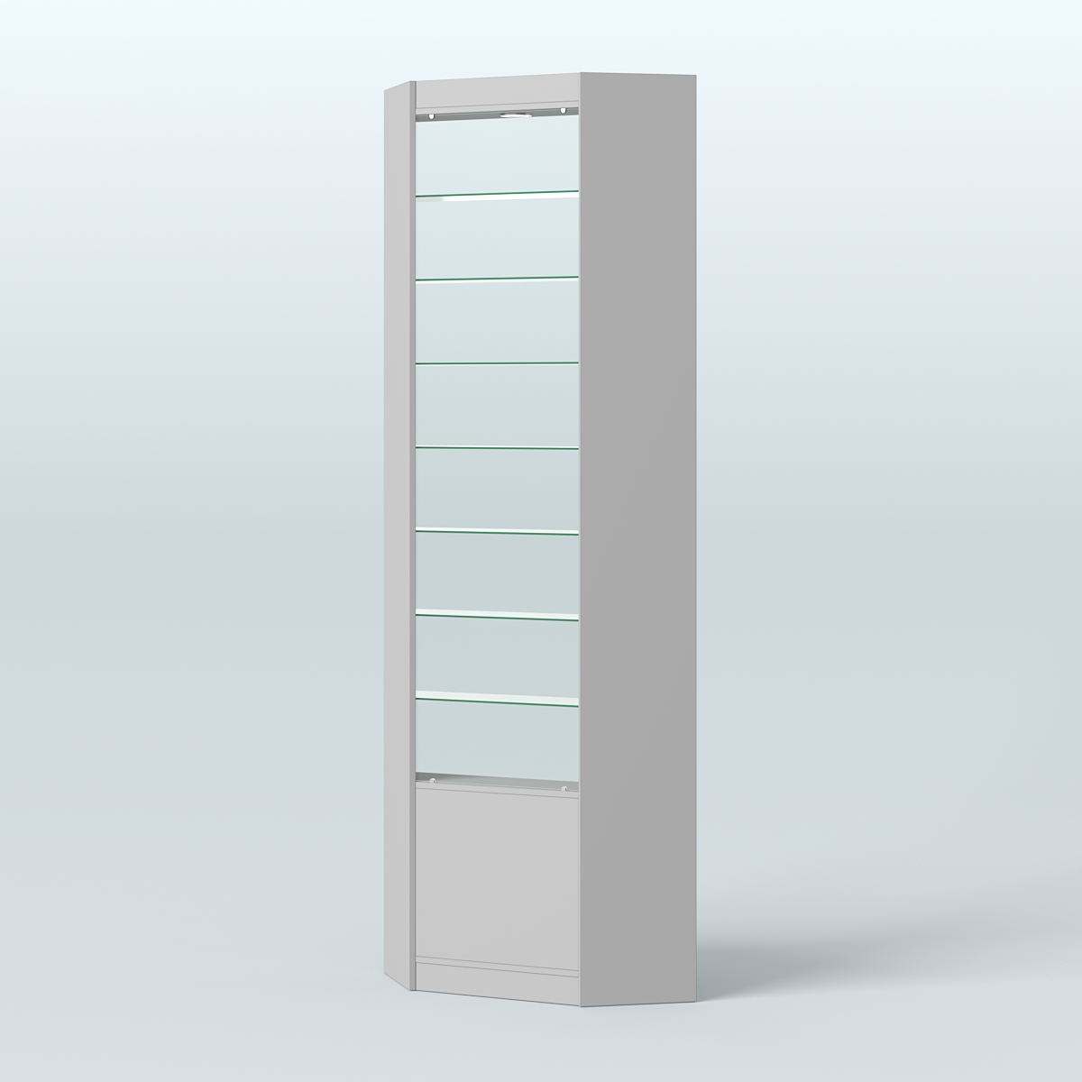 Высокая витрина серии Эконом №305А внутренний угол (без дверей) Серый