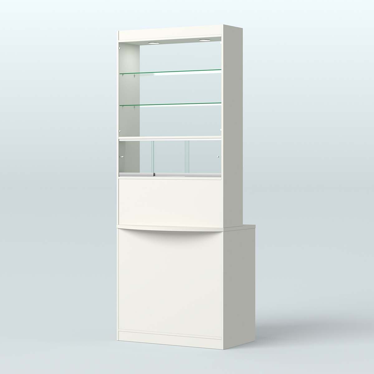 Высокая витрина-прилавок Эконом №3В Белый